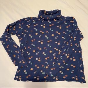 Festive Fall Leaves Turtleneck Long Sleeve